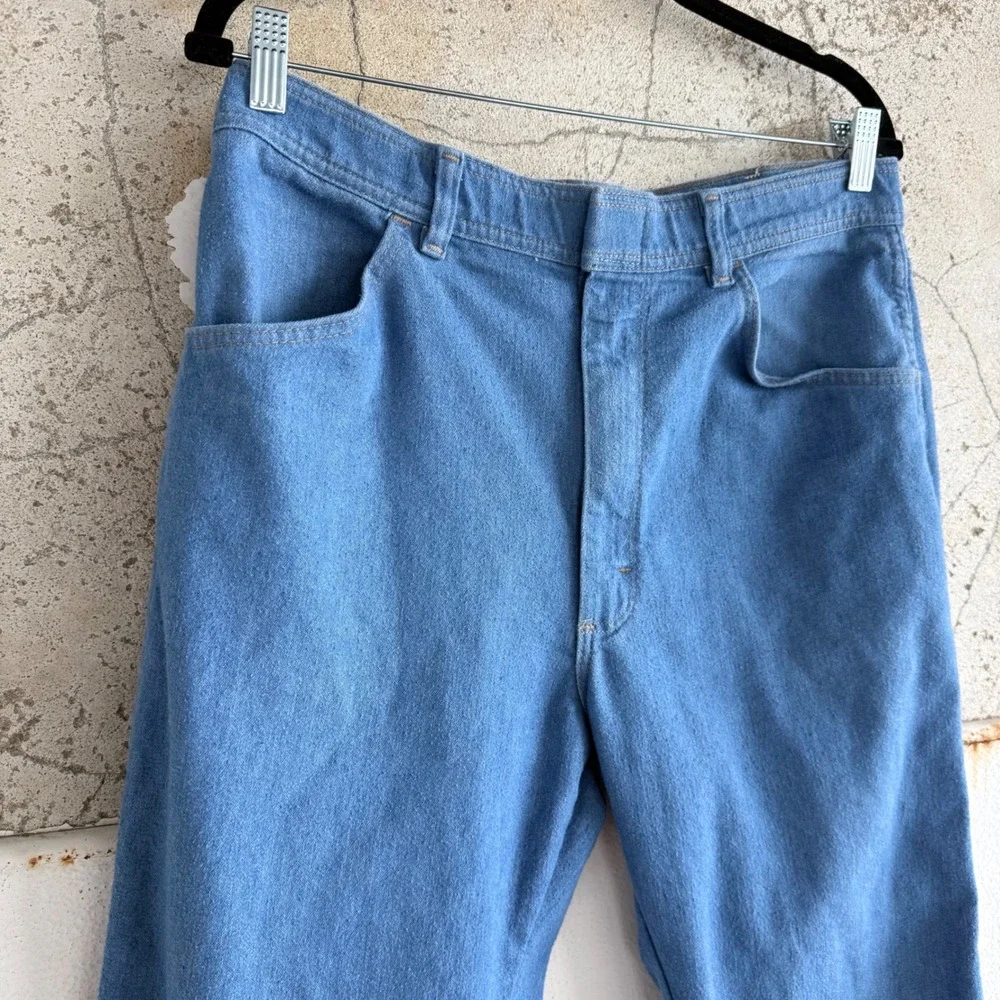 Vtg 70s Wrangler Jeans Western Rancher Pants Made in USA Blue Trousers 36 x‎ 29